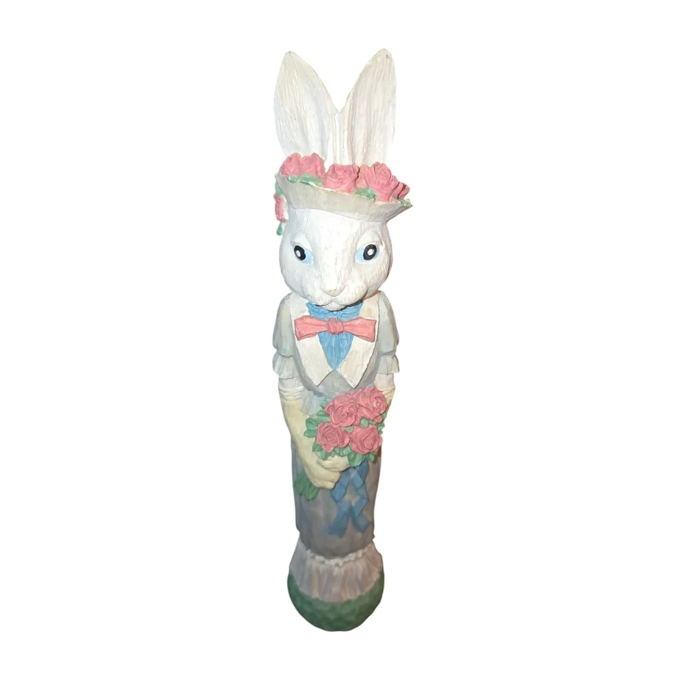 ABC Distributing Pair of 2 Brian & Frances Easter‎ Bunny Pencil Figurines 12